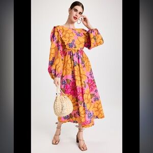 NWT Farm Rio Midi Dress Scallop Floral Size XL